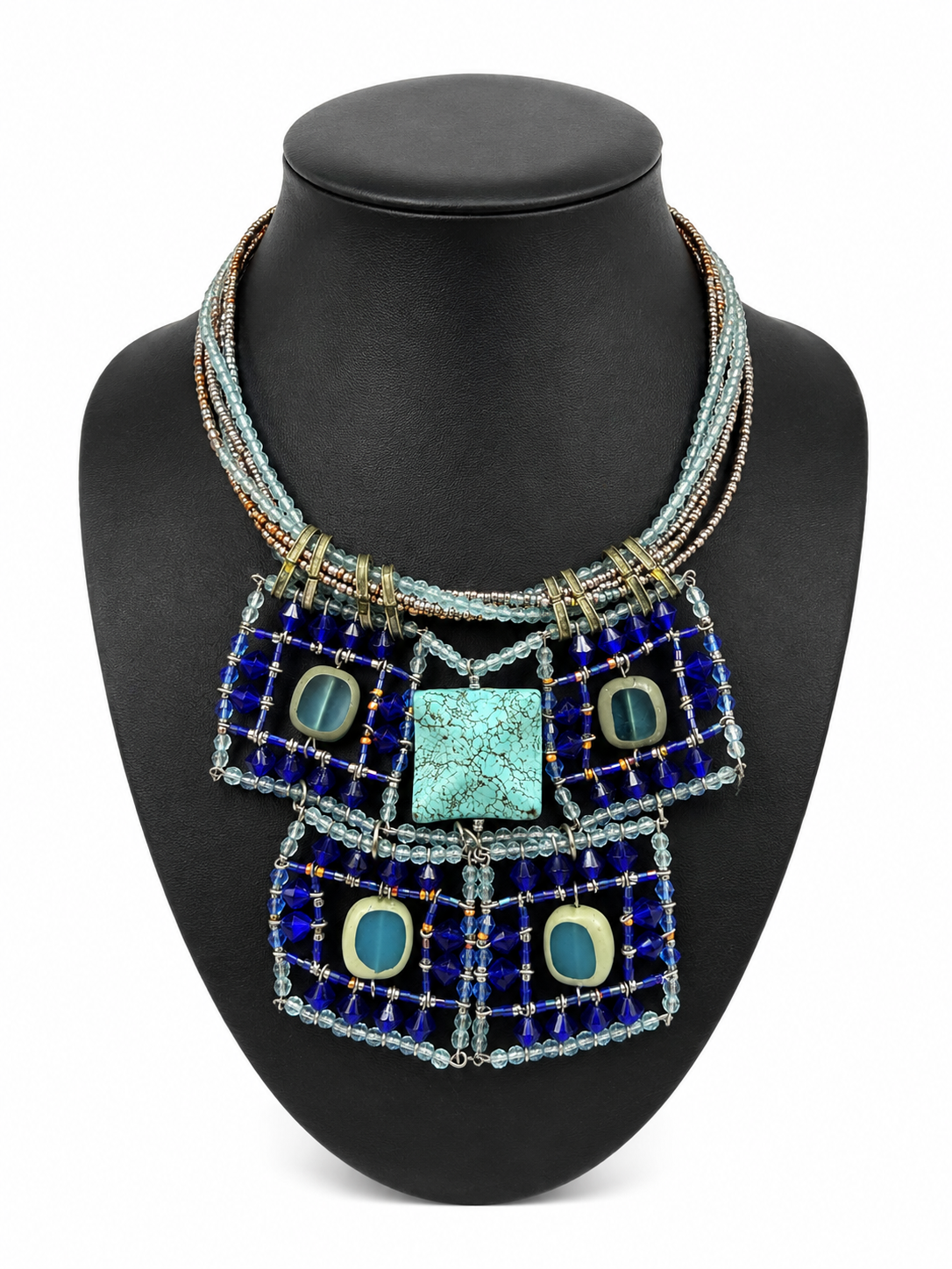 Azure Mosaic Statement Necklace
