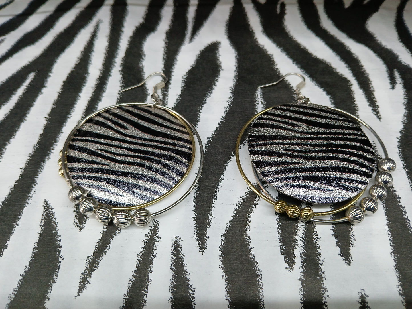 Zebra Print Hoops