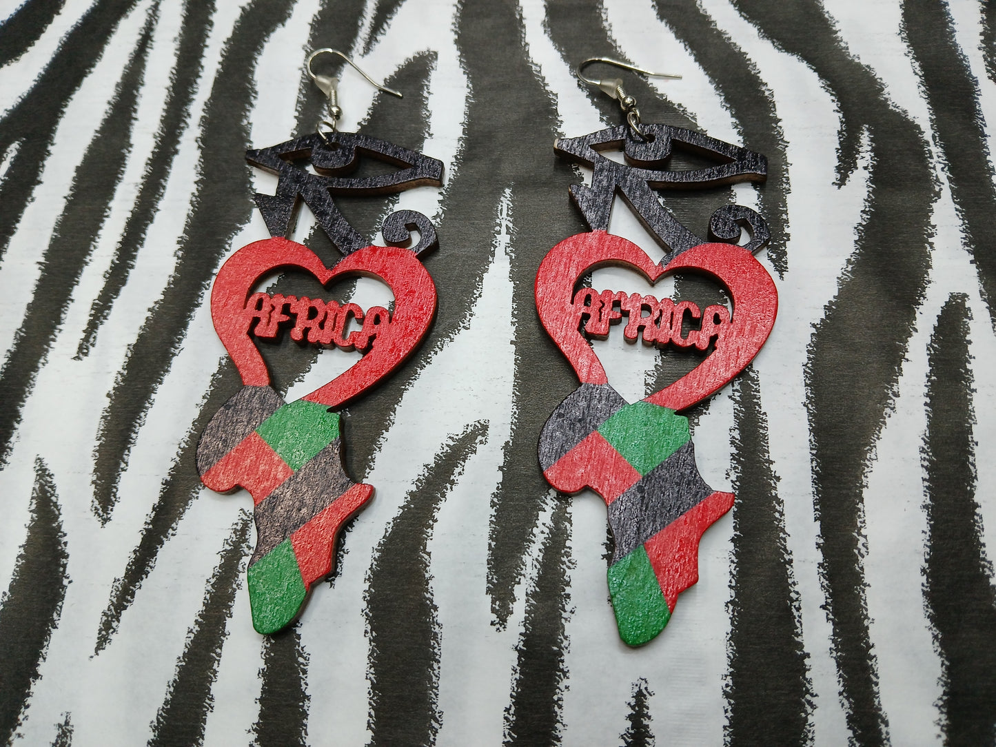 Egypt Love Wooden Earrings