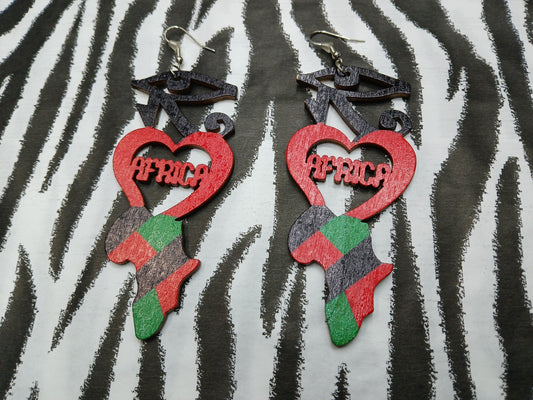 Egypt Love Wooden Earrings