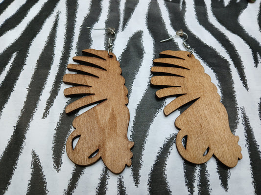 Queen Wooden Earrings