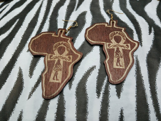 Ancient Land Wooden Earrings (Dark)