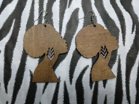Afro Queen Wooden Earrings