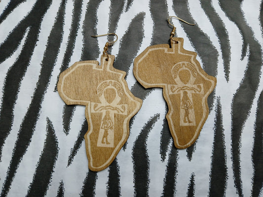 Ancient Land Wooden Earrings (Light)