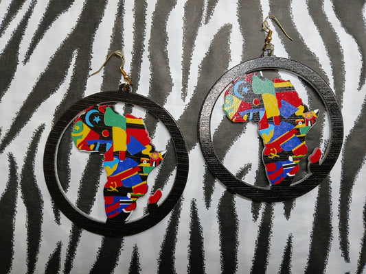 Land of Africa Wooden Earrings