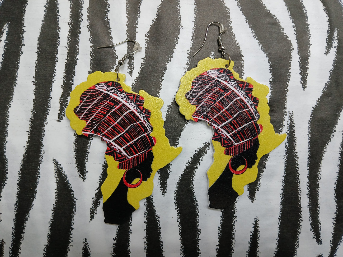 Yellow Africa Wooden Earrings