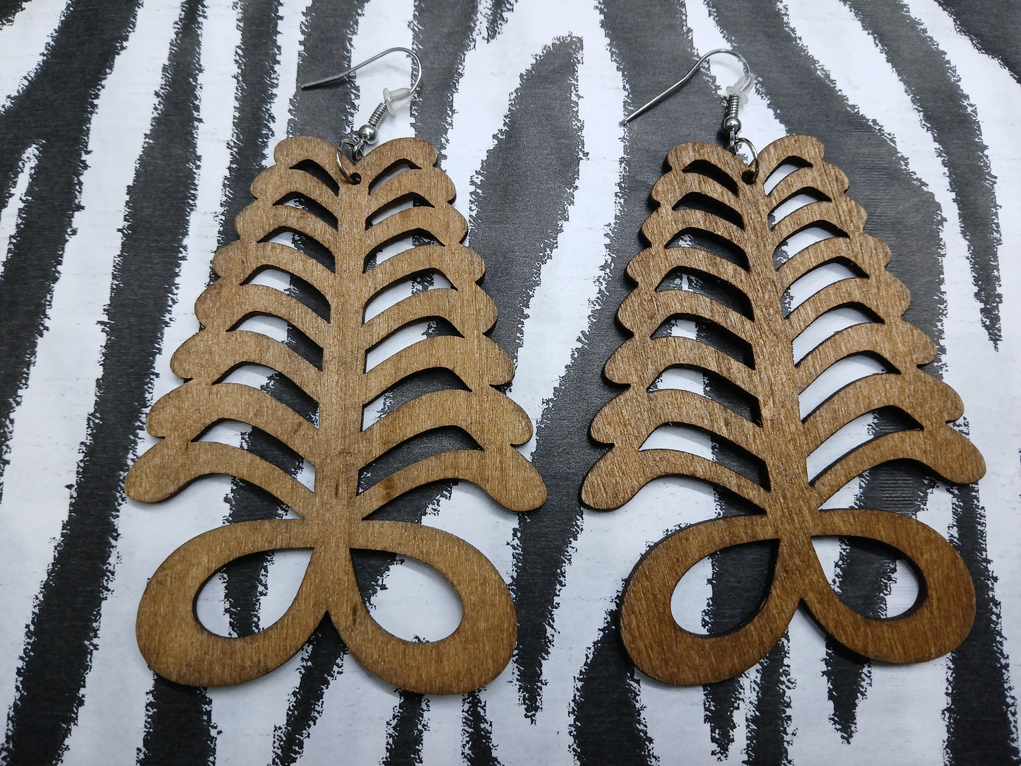 Leaf Wooden Earrings (Light)