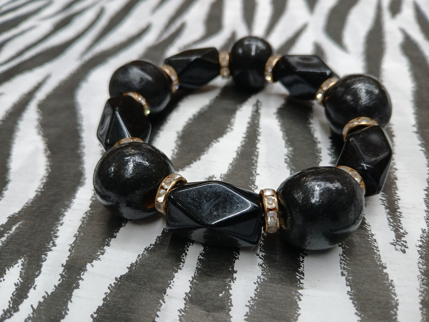 Black Bead Bangle
