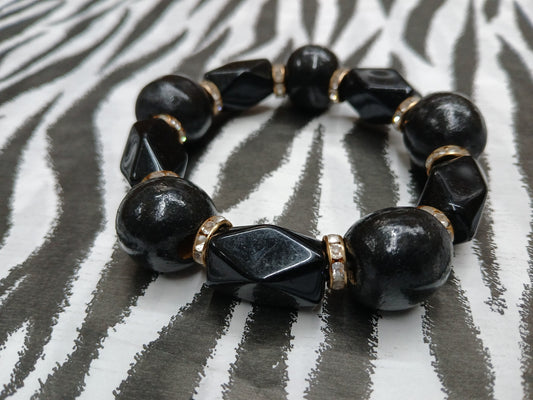 Black Bead Bangle