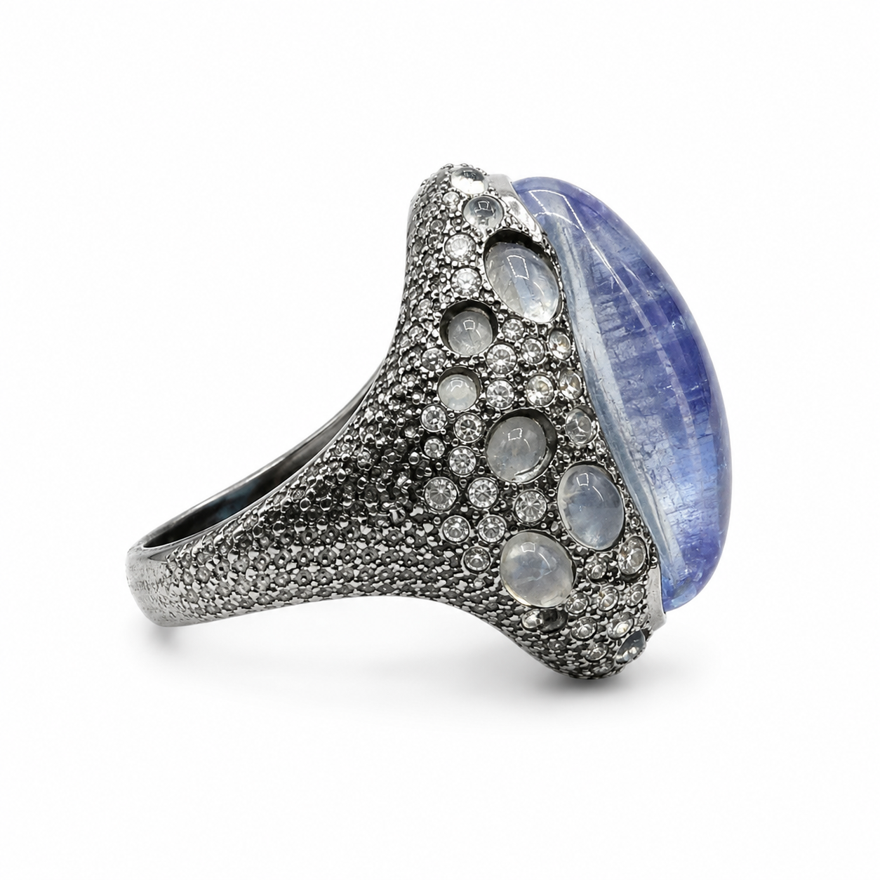 Labradorite Caviar Ring