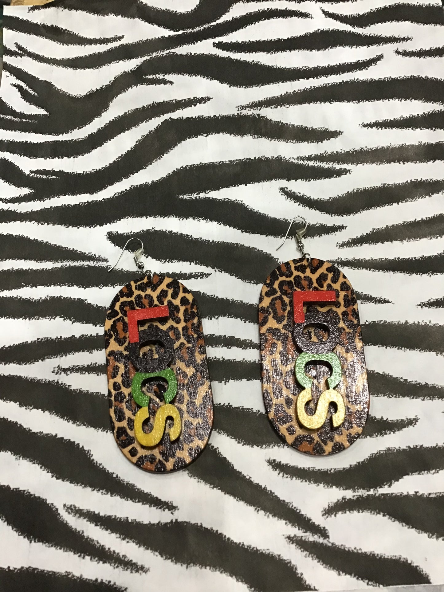 Loc Love Wooden Earrings