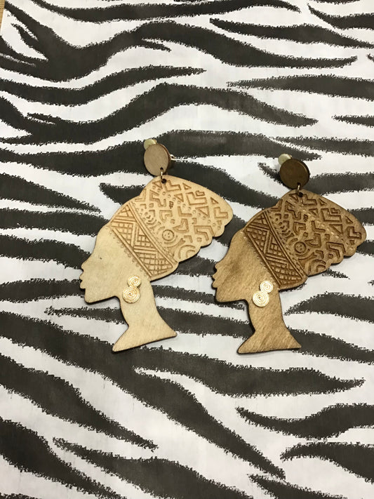 Queen of Sheba Wooden Earrings