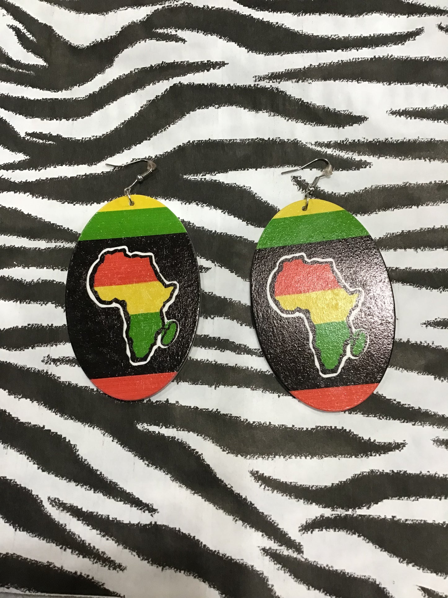 Africa Rasta Wooden Earrings