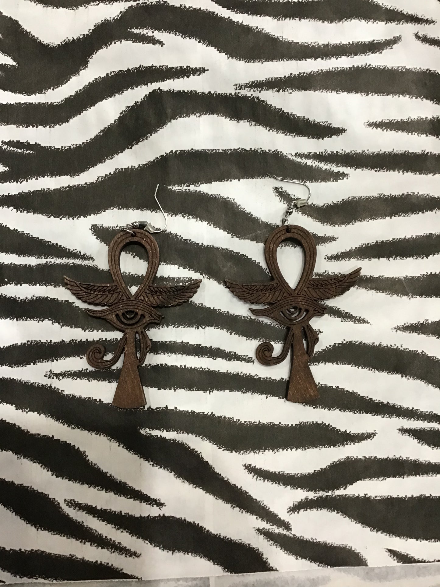 Ankh & Ra Wooden Earrings