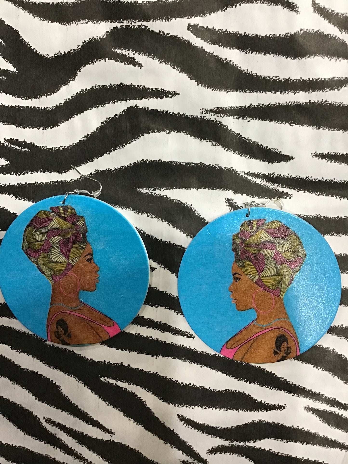 Black Queen Wooden Earrings