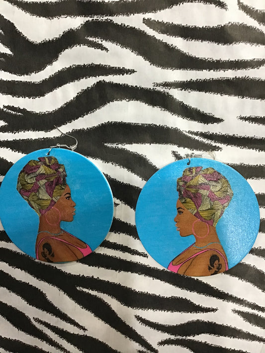 Black Queen Wooden Earrings
