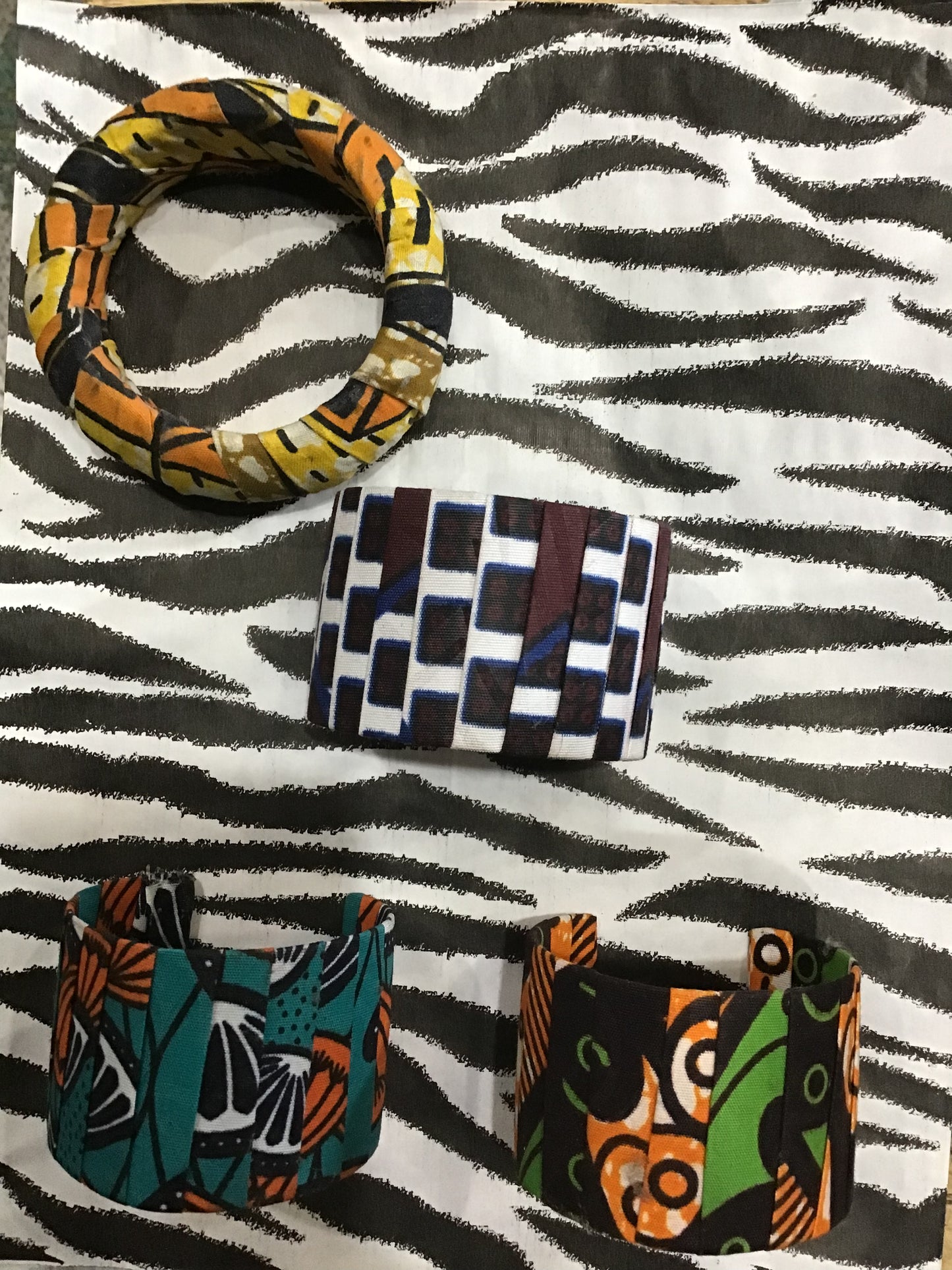 Maroon Ankara Cuff Bangle