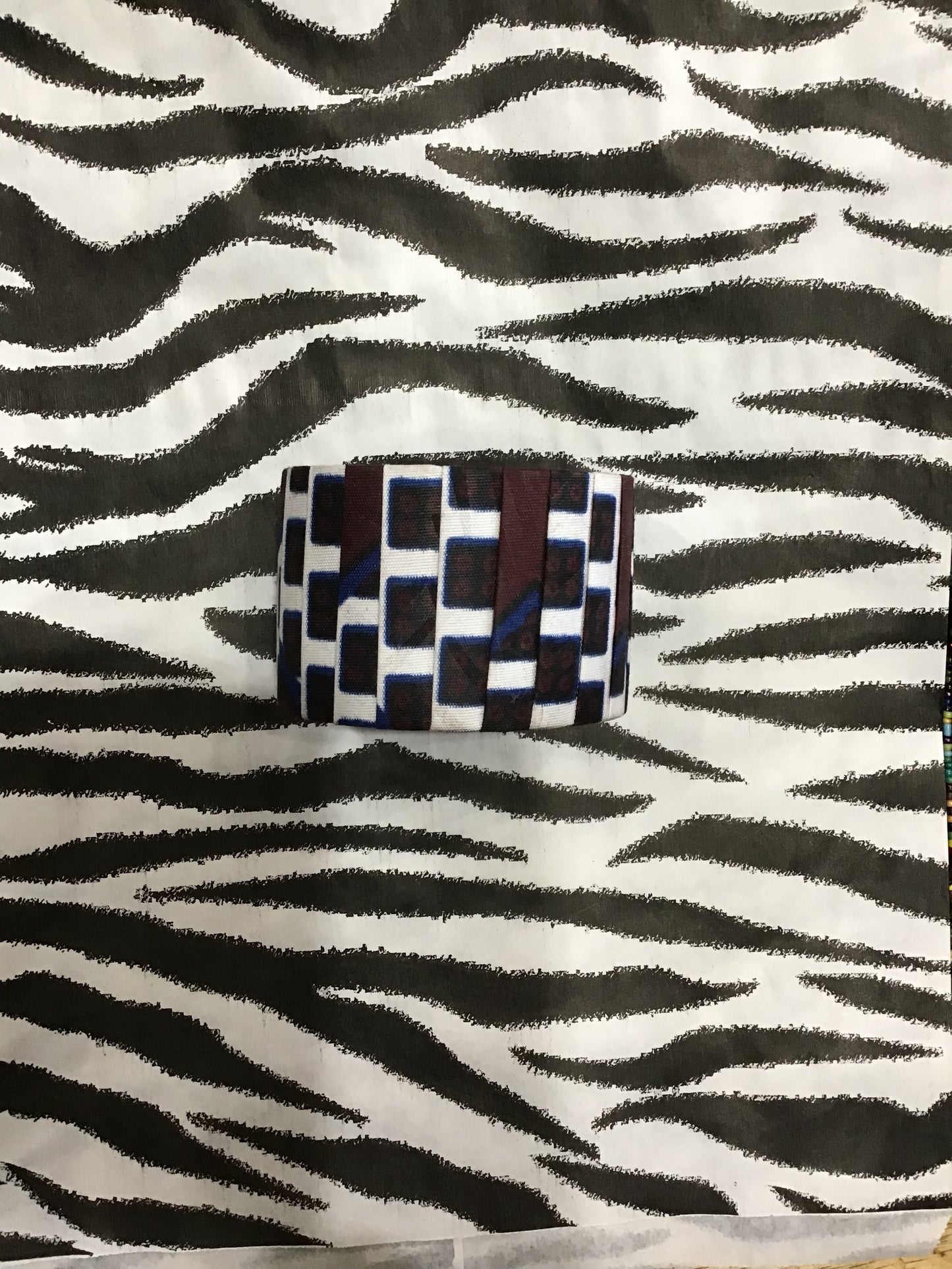 Maroon Ankara Cuff Bangle