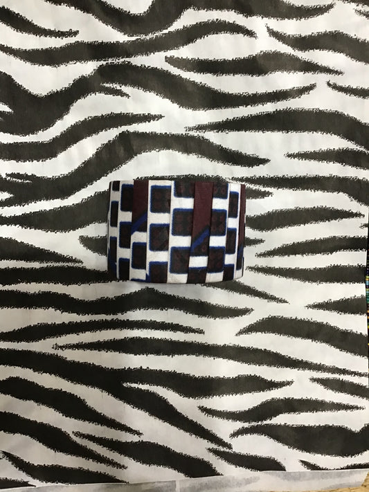 Maroon Ankara Cuff Bangle