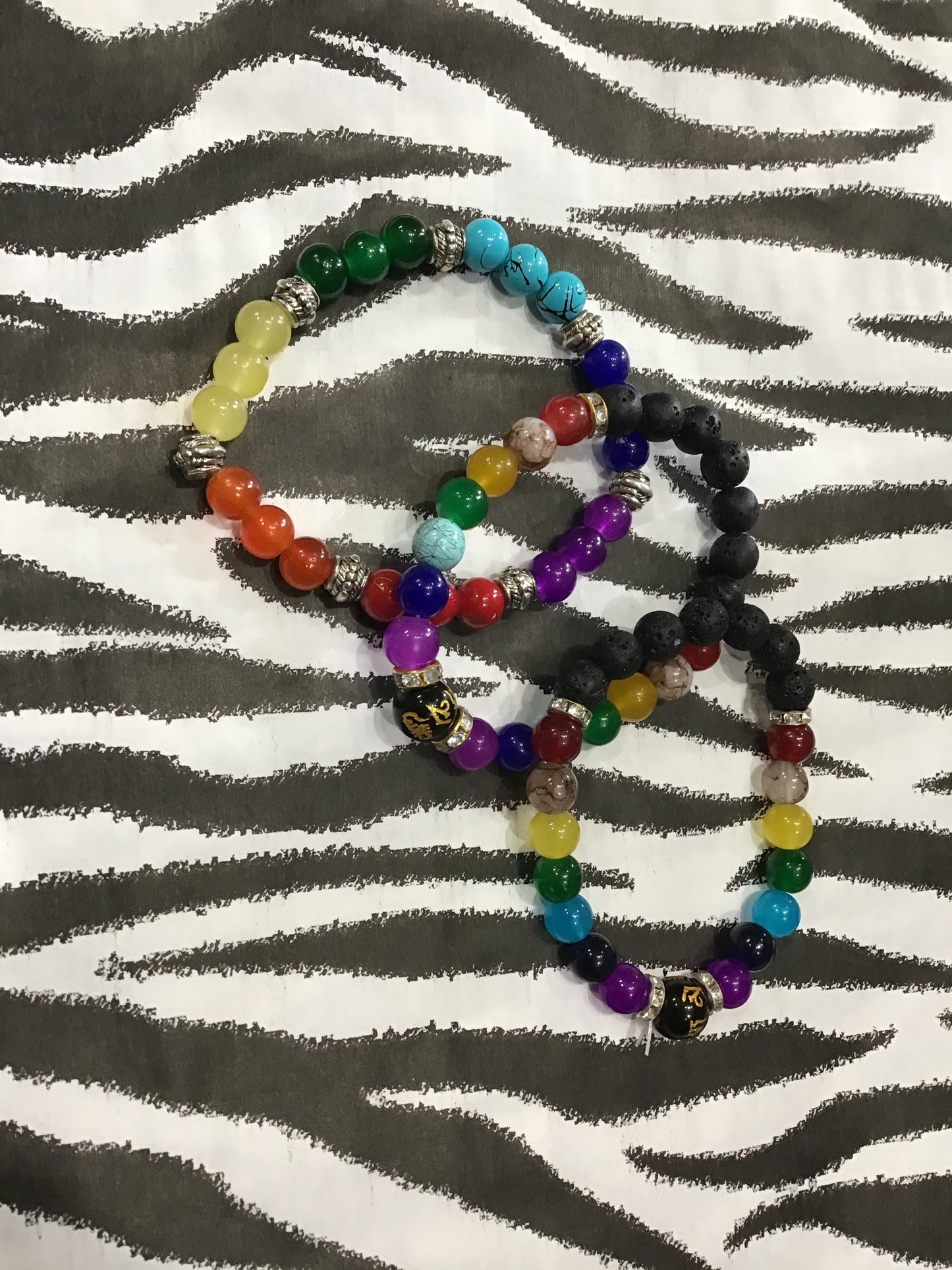 Rainbow Beaded Bangles