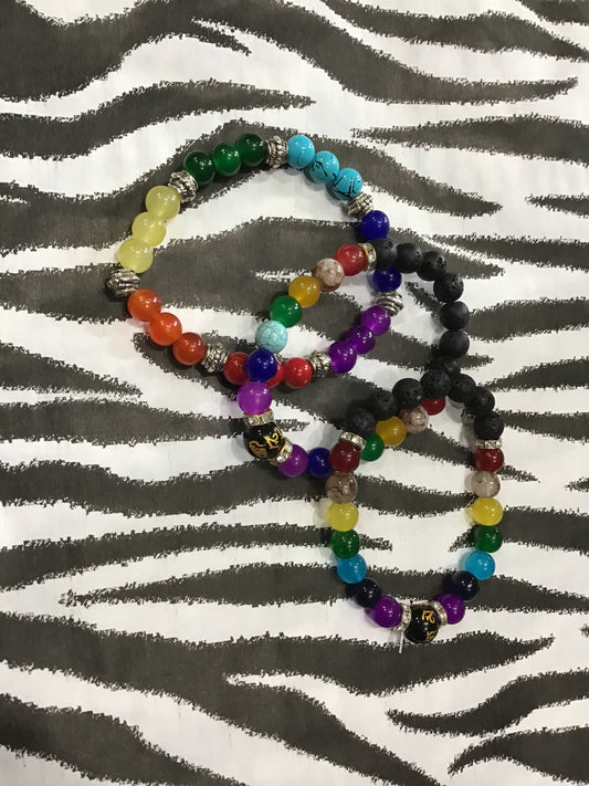 Rainbow Beaded Bangles