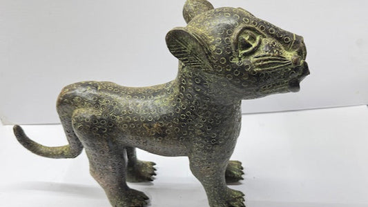 Antique Royal Leopard Cat from Benin in Nigeria
