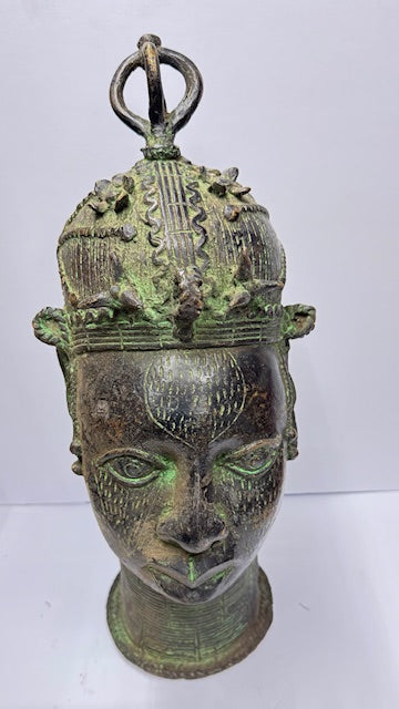 Antique Yoruba Bronze Art People Head
