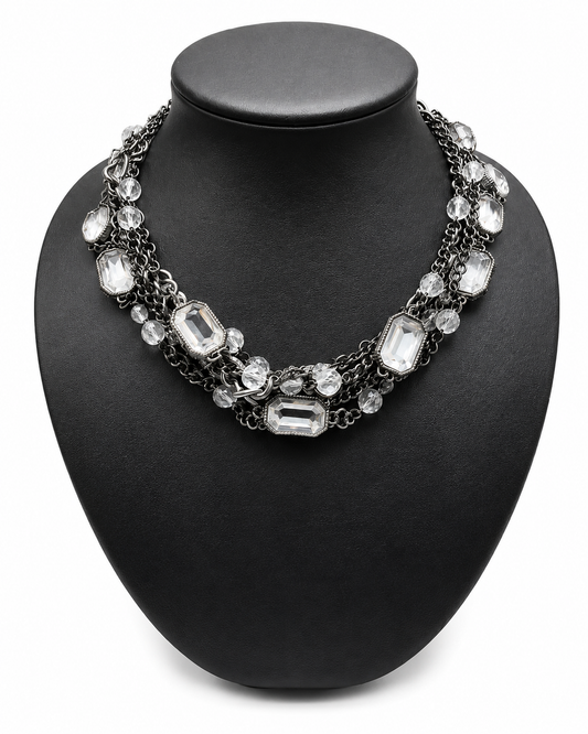 Alexis Bittar Crystal Station Layered Chain Necklace