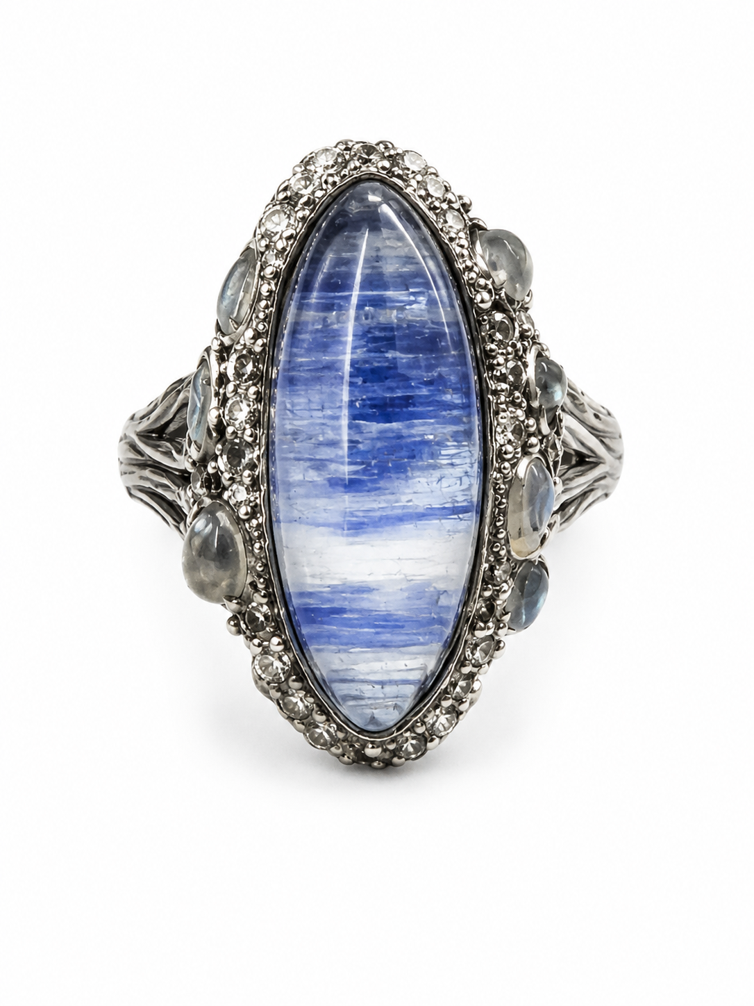 Labradorite Caviar Ring