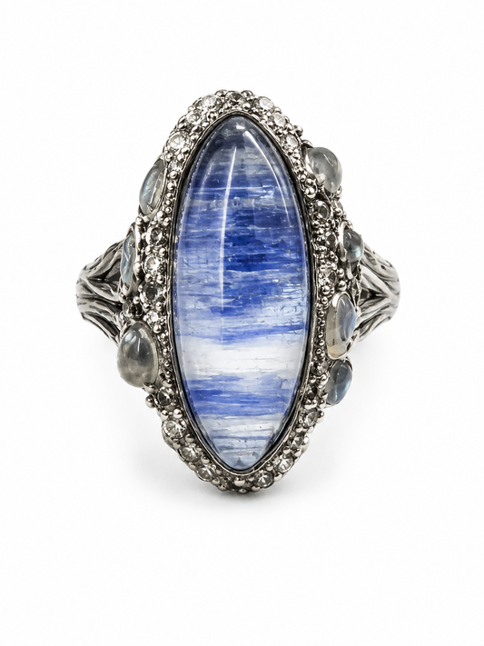 Labradorite Caviar Ring