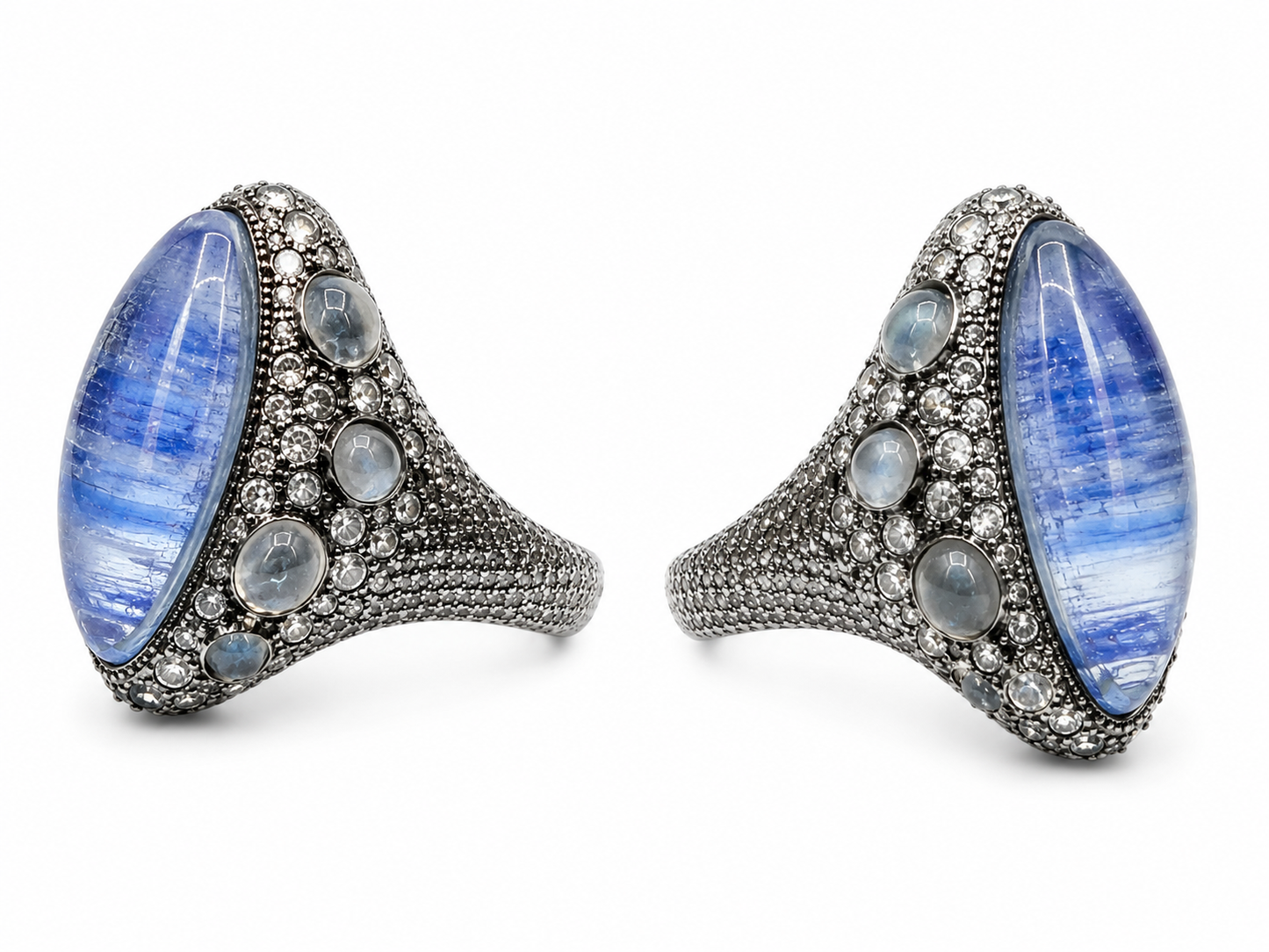 Labradorite Caviar Ring