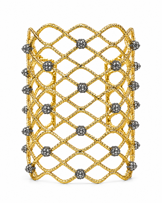 Siyabona Gold Large Spiked Woven Cuff