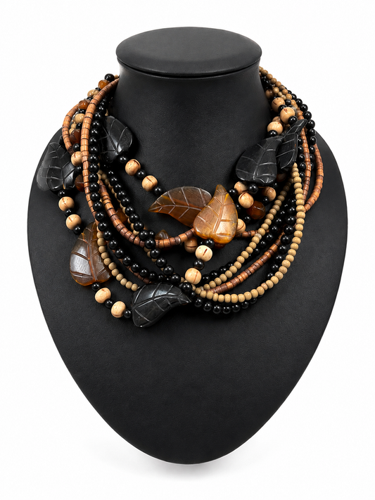 ZZ8- Kijani Leaf Cascade Necklace