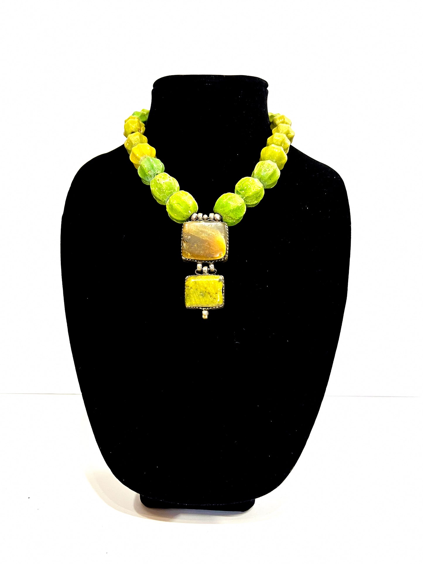 Chartreuse with sterling silver