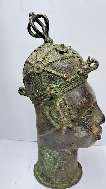Antique Yoruba Bronze Art People Head